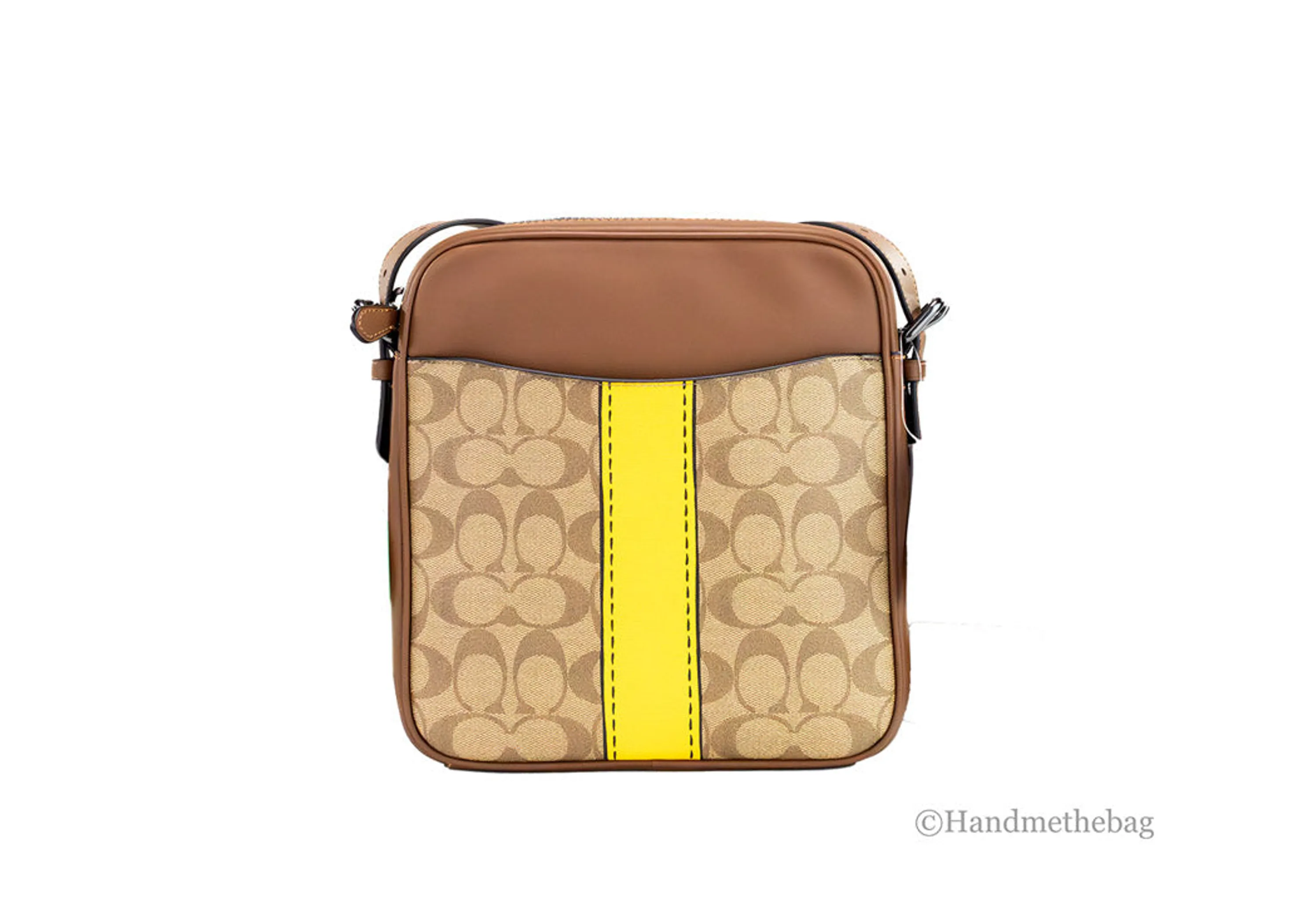 Coach Hudson 21 Medium Khaki Trompe L'oeil Bag