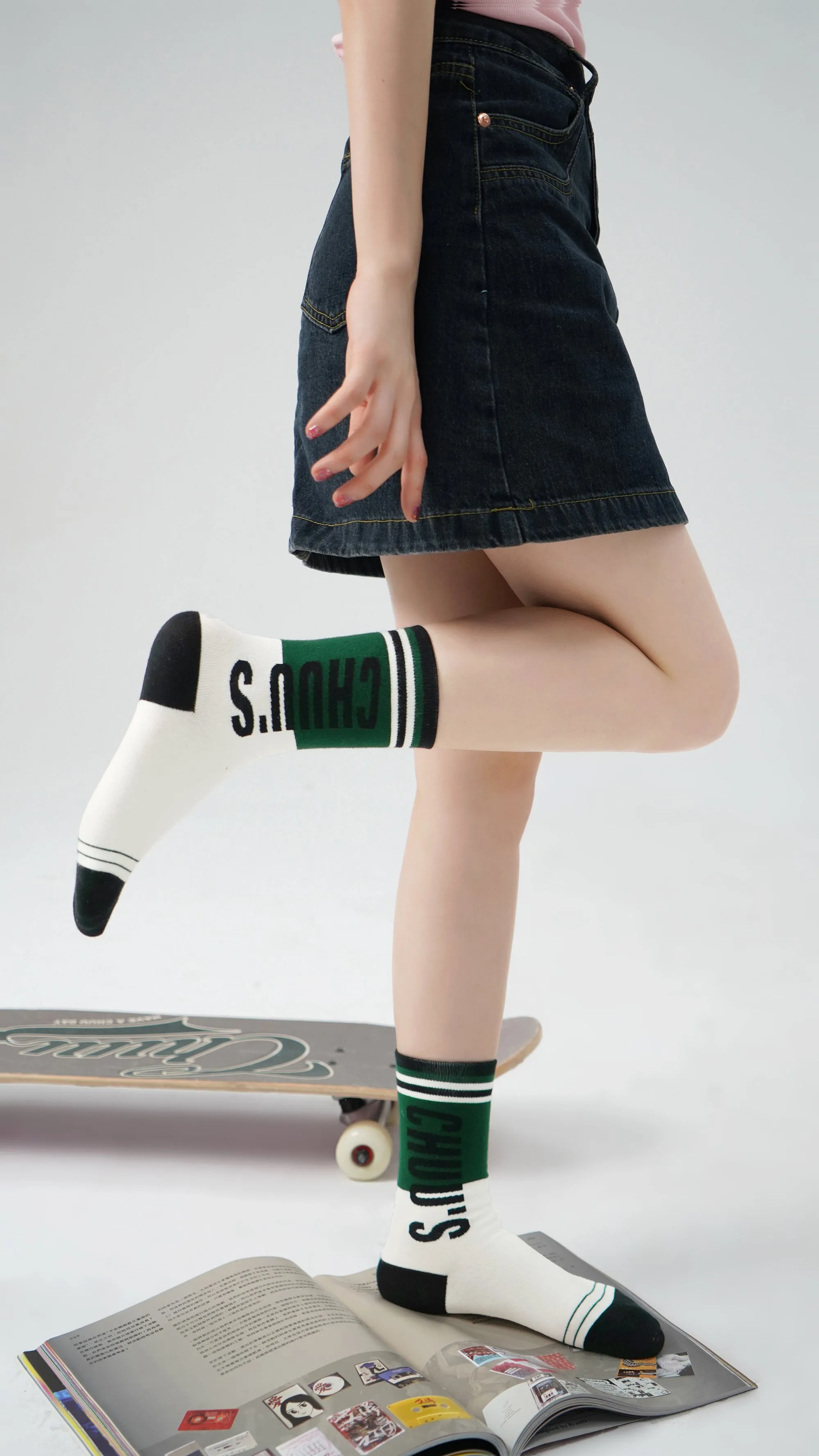 Vintage Lined High Socks